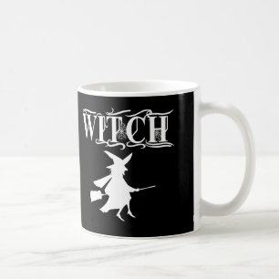 Cute Black Wicked Flying Witch Halloween Coffee Mug