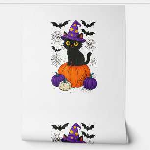 Cute Black Witch Cat Pumpkin Halloween Costume Fal Wallpaper