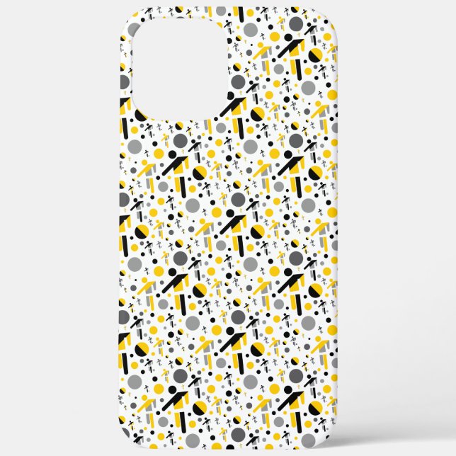 Cute black yellow football silhouette pattern Case-Mate iPhone case (Back)