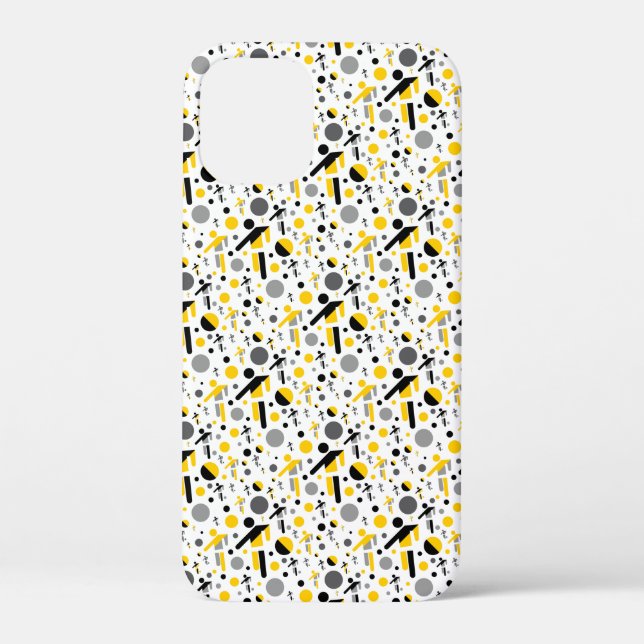 Cute black yellow football silhouette pattern Case-Mate iPhone case (Back)