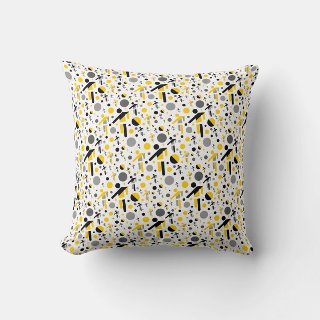 Cute black yellow football silhouette pattern cushion (Front)