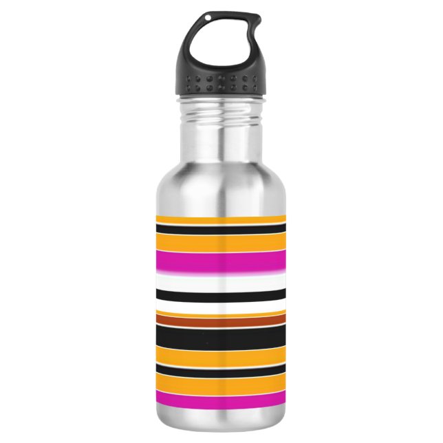 Cute black yellow stripes 710 ml water bottle (Front)