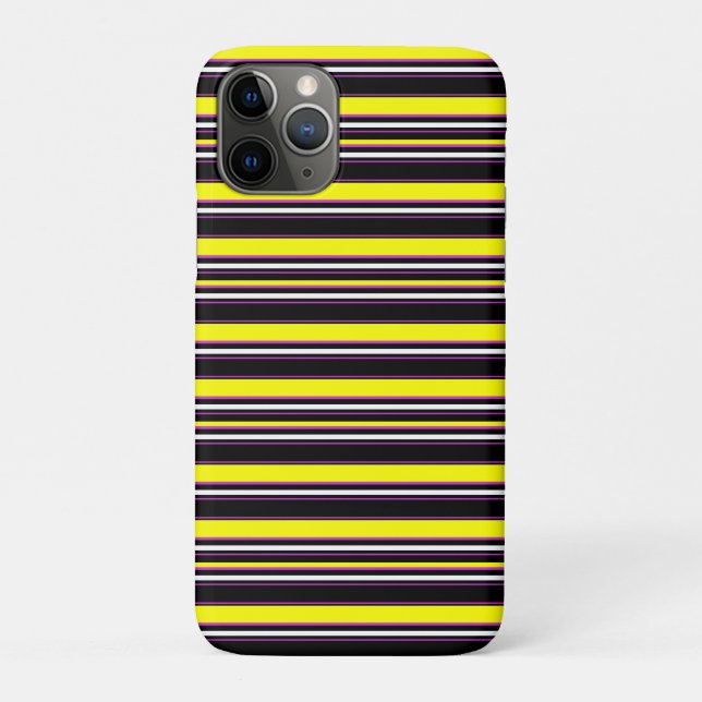 Cute black yellow stripes Case-Mate iPhone case (Back)