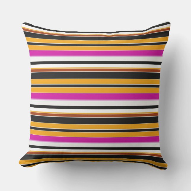 Cute black yellow stripes cushion (Front)