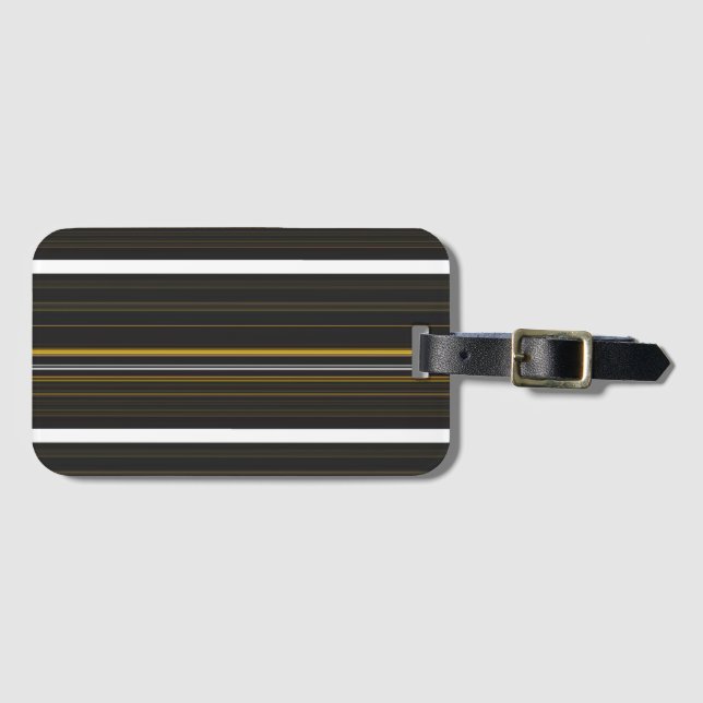 Cute black yellow stripes luggage tag (Front Horizontal)