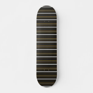 Cute black yellow stripes skateboard