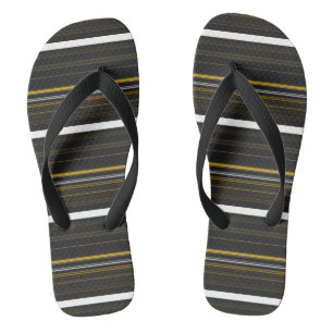 Cute black yellow stripes thongs