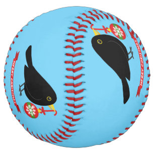 Cute Blackbird With A Christmas Ball