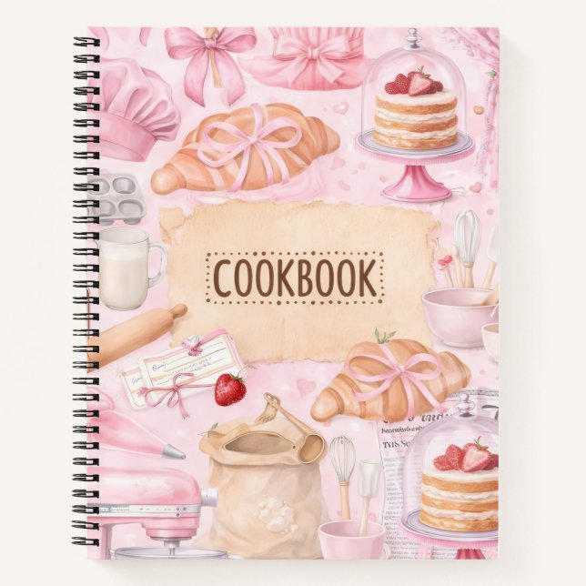 Cute Blank Cookbook to Write Recipes Notebook (Front)