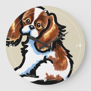 Cute Blenheim CKCS Large Clock