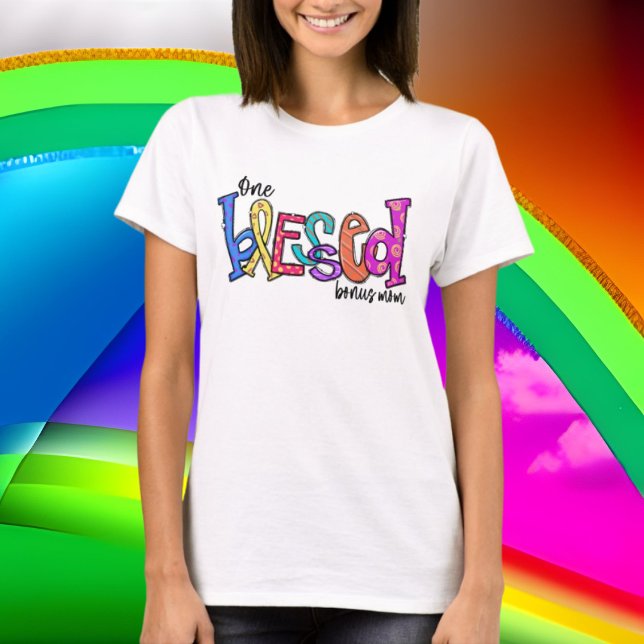 cute blessed bonus Mum word art T-Shirt (Creator Uploaded)
