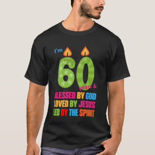 Cute Blessed by God for 60 Years Birthday Candle T-Shirt