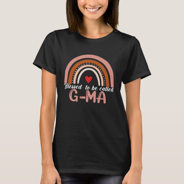 Cute Blessed To Be Called G Ma Rainbow Women Mothe T-Shirt (Front)