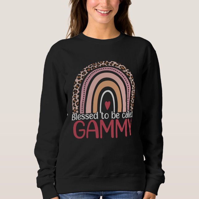 Cute Blessed To Be Called Gammy Rainbow Leopard Mo Sweatshirt (Front)