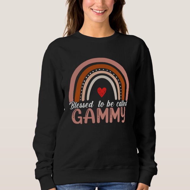 Cute Blessed To Be Called Gammy Rainbow Women Moth Sweatshirt (Front)