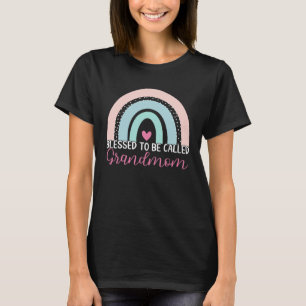 Cute Blessed To Be Called Grandmom Boho Rainbow Mo T-Shirt