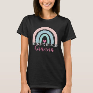 Cute Blessed To Be Called Granna Boho Rainbow Mum T-Shirt