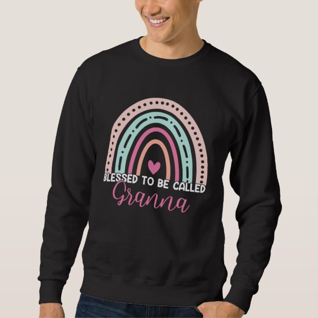 Cute Blessed To Be Called Granna Rainbow Mom Grand Sweatshirt (Front)