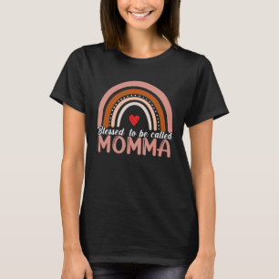 Cute Blessed To Be Called Momma Rainbow Women Moth T-Shirt