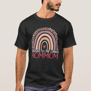 Cute Blessed To Be Called Mommom Rainbow Leopard M T-Shirt