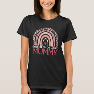 Cute Blessed To Be Called Mummy Rainbow Leopard Mo T-Shirt