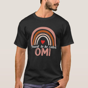 Cute Blessed To Be Called Omi Rainbow Women Mother T-Shirt