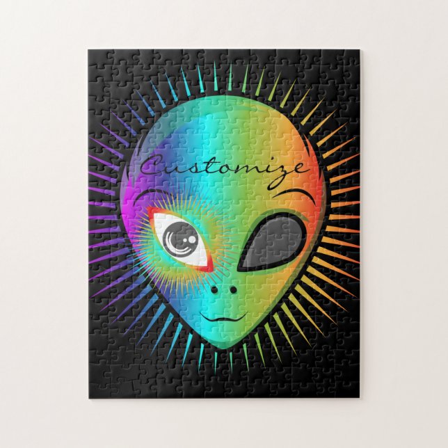 Cute Blinking Alien Head Thunder_Cove Jigsaw Puzzle (Vertical)