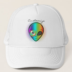 Cute Blinking Alien Head Thunder_Cove Trucker Hat