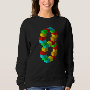 Cute Block Building 8th Birthday 8 Years Old Boys Sweatshirt