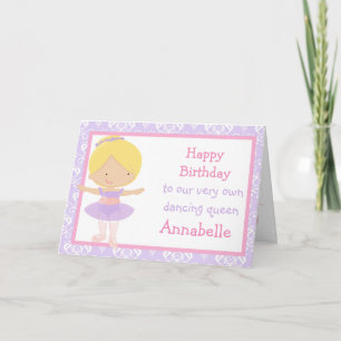 Cute Blonde Ballerina Birthday Card