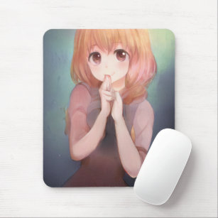 Cute Blonde Hair Manga Girl Waifu Kawaï Anime Mouse Pad
