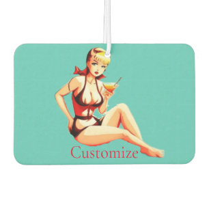 Cute Blonde Martini Bikini Girl Thunder_Cove  Car Air Freshener