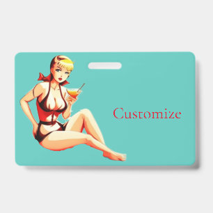Cute Blonde Martini Bikini Girl Thunder_Cove  ID Badge