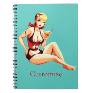 Cute Blonde Martini Bikini Girl Thunder_Cove  Notebook