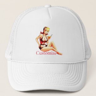 Cute Blonde Martini Bikini Girl Thunder_Cove  Trucker Hat