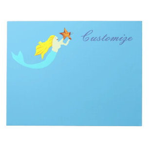 Cute Blonde Mermaids with Star Thunder_Cove Notepad