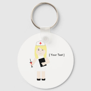 Cute Blonde Nurse Keychain