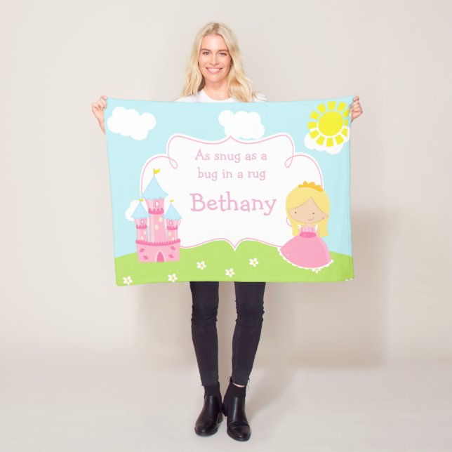 Cute Blonde Our Little Princess Fleece Blanket (In Situ)