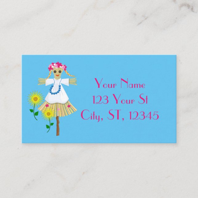 Cute Blonde Pigtails Business Card (Front)
