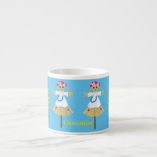 Cute Blonde Pigtails Scarecrow  Espresso Cup