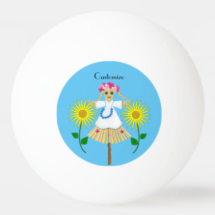 Cute Blonde Pigtails Scarecrow Ping Pong Ball