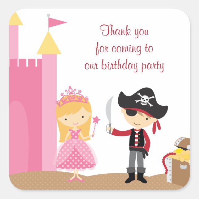 Cute Blonde Princess and PIrate Stickers (Front)