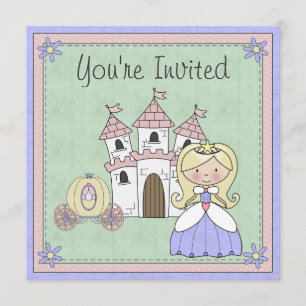 Cute Blonde Princess Fairy Tale Birthday Invitatio Invitation
