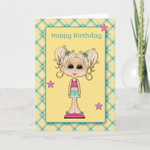 Cute Blonde Teen, Happy Birthday Card