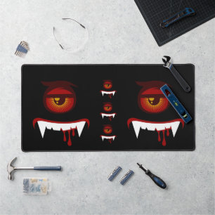 Cute blood monster face desk mat