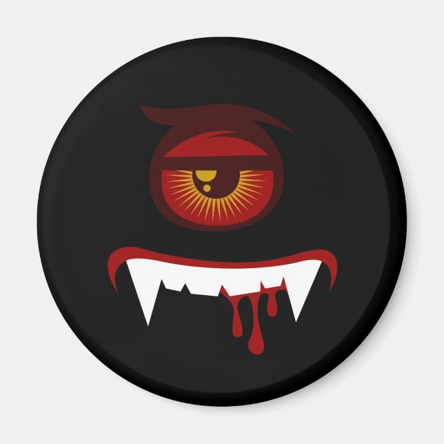 Cute blood monster face magnet (Front)