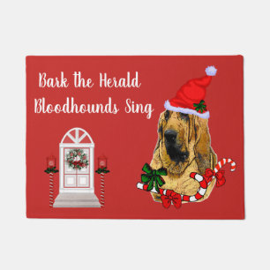 Cute Bloodhound Christmas Doormat