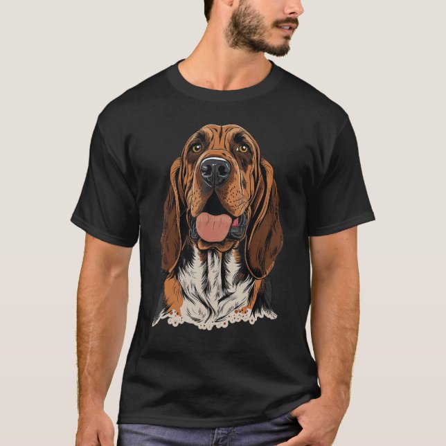 Cute Bloodhound Dog on Bloodhound  1 T-Shirt (Front)