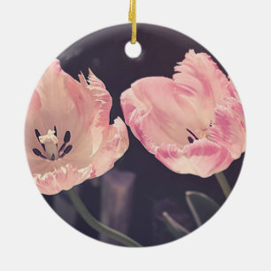 Cute Blooming Tulips -Personalised Ceramic Ornament