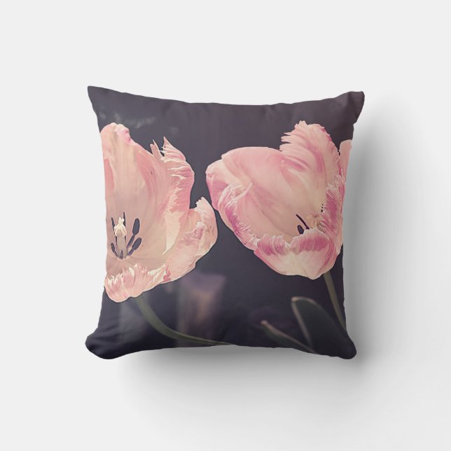 Cute Blooming Tulips -Personalised Cushion (Front)
